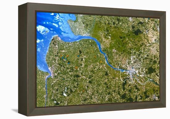 True-colour Satellite Image of Hamburg, Germany-PLANETOBSERVER-Framed Premier Image Canvas