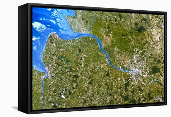 True-colour Satellite Image of Hamburg, Germany-PLANETOBSERVER-Framed Premier Image Canvas