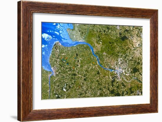 True-colour Satellite Image of Hamburg, Germany-PLANETOBSERVER-Framed Photographic Print