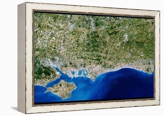 True-colour Satellite Image of Hampshire-PLANETOBSERVER-Framed Premier Image Canvas