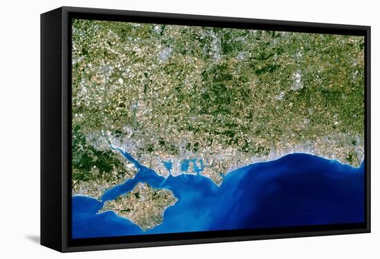 True-colour Satellite Image of Hampshire-PLANETOBSERVER-Framed Premier Image Canvas