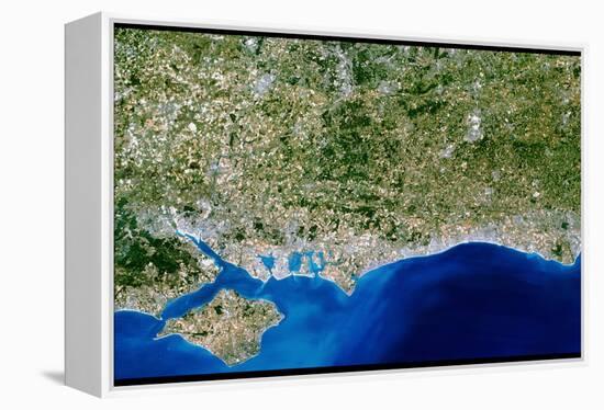 True-colour Satellite Image of Hampshire-PLANETOBSERVER-Framed Premier Image Canvas