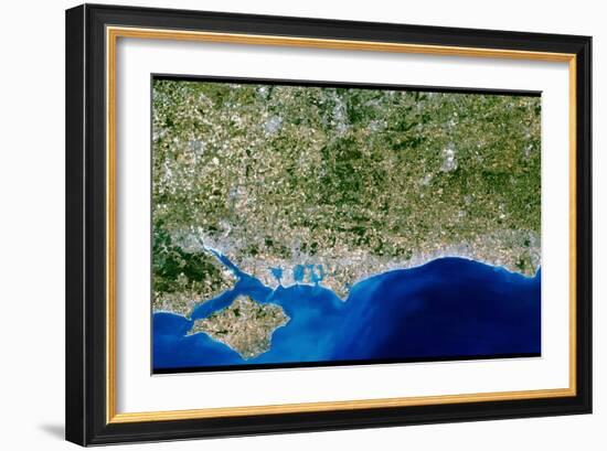 True-colour Satellite Image of Hampshire-PLANETOBSERVER-Framed Premium Photographic Print