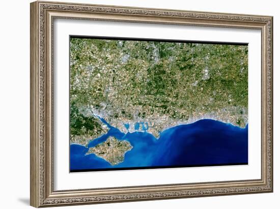 True-colour Satellite Image of Hampshire-PLANETOBSERVER-Framed Photographic Print