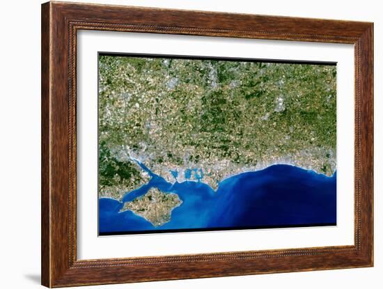 True-colour Satellite Image of Hampshire-PLANETOBSERVER-Framed Photographic Print