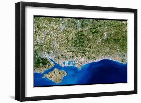 True-colour Satellite Image of Hampshire-PLANETOBSERVER-Framed Photographic Print