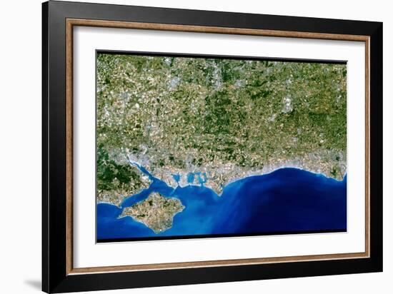 True-colour Satellite Image of Hampshire-PLANETOBSERVER-Framed Photographic Print