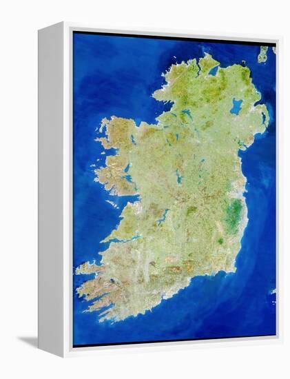 True-colour Satellite Image of Ireland-PLANETOBSERVER-Framed Premier Image Canvas