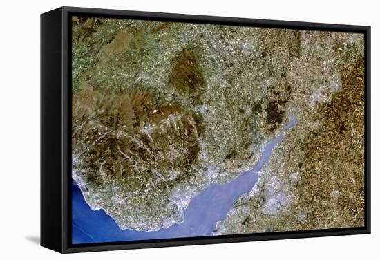 True-colour Satellite Image of Severn Estuary, UK-PLANETOBSERVER-Framed Premier Image Canvas