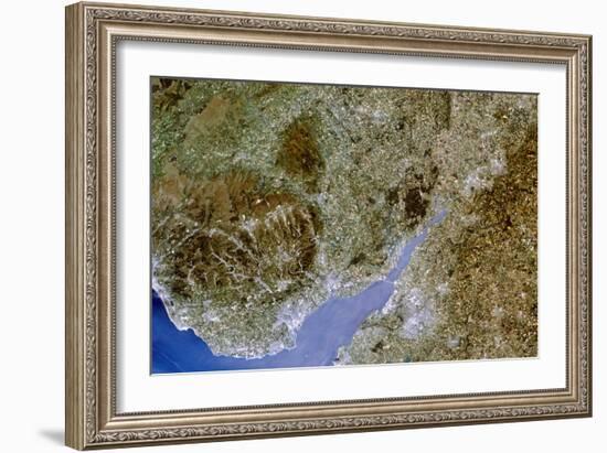 True-colour Satellite Image of Severn Estuary, UK-PLANETOBSERVER-Framed Photographic Print