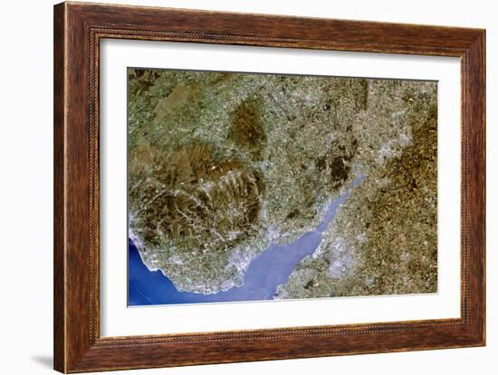 True-colour Satellite Image of Severn Estuary, UK-PLANETOBSERVER-Framed Photographic Print