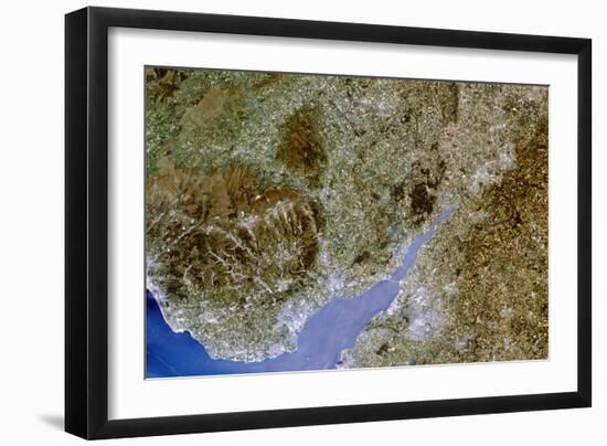 True-colour Satellite Image of Severn Estuary, UK-PLANETOBSERVER-Framed Photographic Print