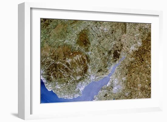 True-colour Satellite Image of Severn Estuary, UK-PLANETOBSERVER-Framed Photographic Print