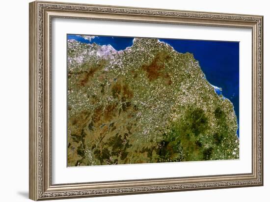 True-colour Satellite Image of Southeast Scotland-PLANETOBSERVER-Framed Photographic Print