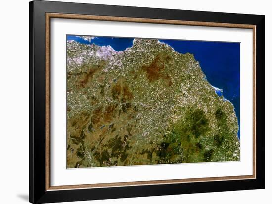 True-colour Satellite Image of Southeast Scotland-PLANETOBSERVER-Framed Photographic Print