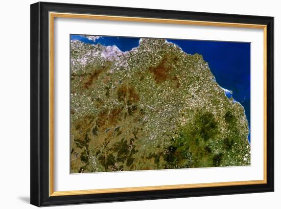 True-colour Satellite Image of Southeast Scotland-PLANETOBSERVER-Framed Photographic Print