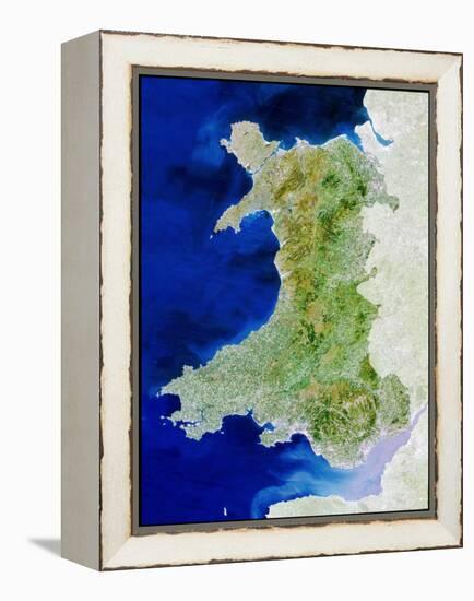 True Colour Satellite Image of Wales-PLANETOBSERVER-Framed Premier Image Canvas