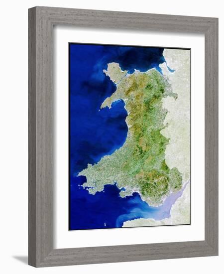 True Colour Satellite Image of Wales-PLANETOBSERVER-Framed Photographic Print