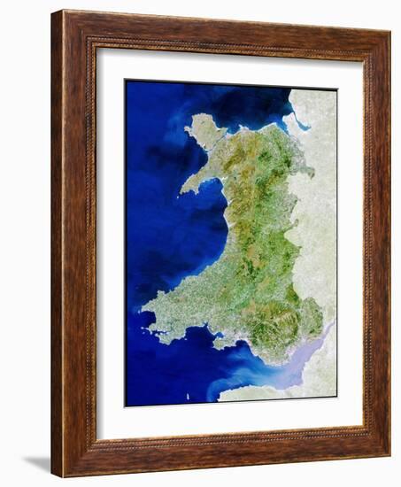 True Colour Satellite Image of Wales-PLANETOBSERVER-Framed Photographic Print