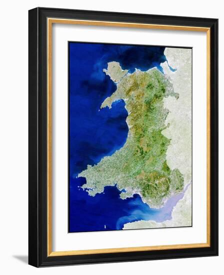 True Colour Satellite Image of Wales-PLANETOBSERVER-Framed Photographic Print