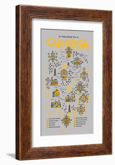 True Detective Map-Robert Farkas-Framed Premium Giclee Print