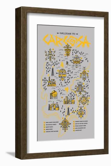 True Detective Map-Robert Farkas-Framed Premium Giclee Print