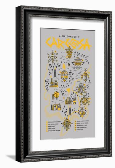 True Detective Map-Robert Farkas-Framed Art Print