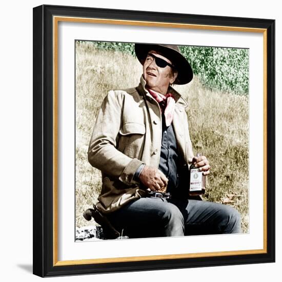 TRUE GRIT, John Wayne, 1969-null-Framed Photo