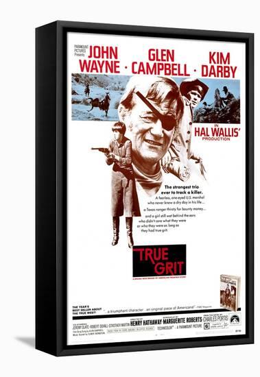 True Grit, Kim Darby, John Wayne, Glen Campbell, 1969-null-Framed Stretched Canvas