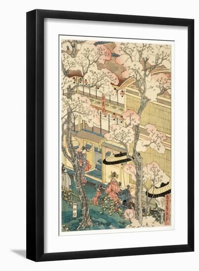 True View of the Pleasure Houses of Miyosaki at the New Port, Yokohama, Kanagawa, 1860-Utagawa Sadahide-Framed Giclee Print