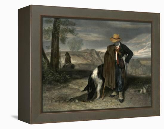 Truffle Hunting Pig 19C-null-Framed Stretched Canvas