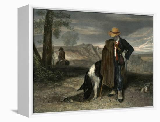 Truffle Hunting Pig 19C-null-Framed Stretched Canvas