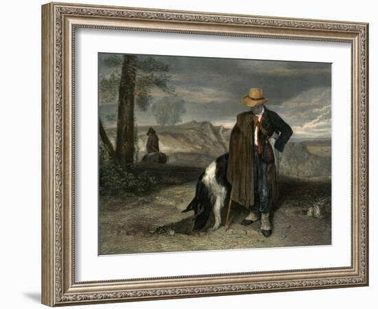 Truffle Hunting Pig 19C-null-Framed Art Print