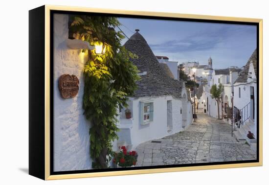 Trulli, traditional houses, Rione Monti area, Alberobello, UNESCO World Heritage Site, Valle d'Itri-Markus Lange-Framed Premier Image Canvas