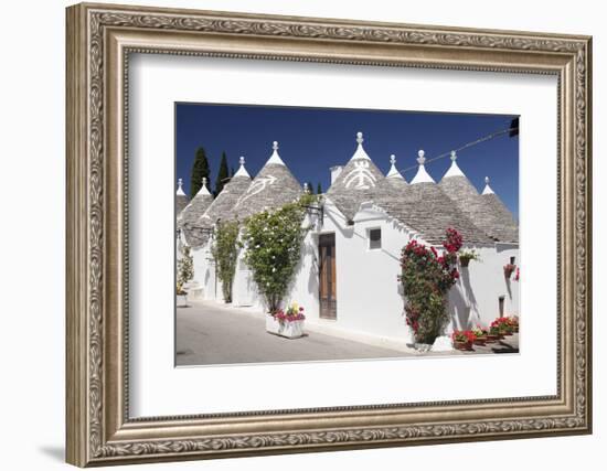 Trulli, traditional houses, Rione Monti area, Alberobello, UNESCO World Heritage Site, Valle d'Itri-Markus Lange-Framed Photographic Print