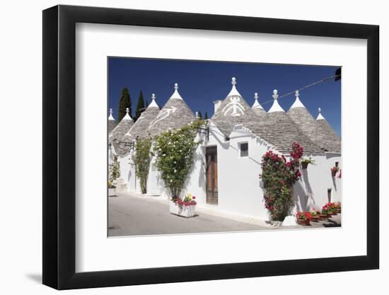 Trulli, traditional houses, Rione Monti area, Alberobello, UNESCO World Heritage Site, Valle d'Itri-Markus Lange-Framed Photographic Print