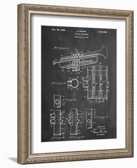 Trumpet Instrument Patent-null-Framed Art Print