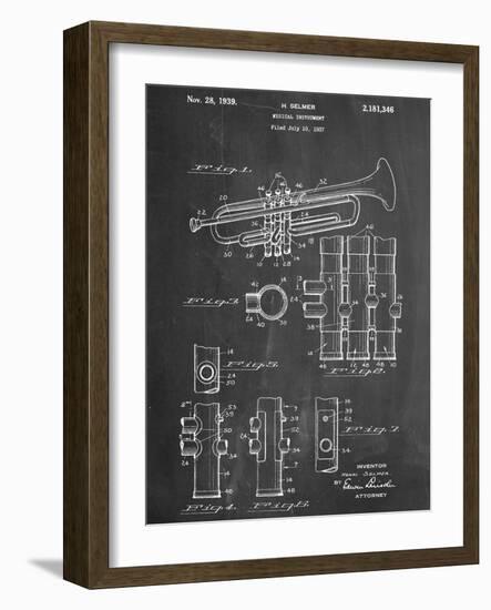 Trumpet Instrument Patent-null-Framed Art Print