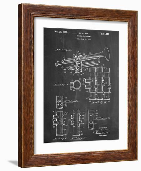 Trumpet Instrument Patent-null-Framed Art Print