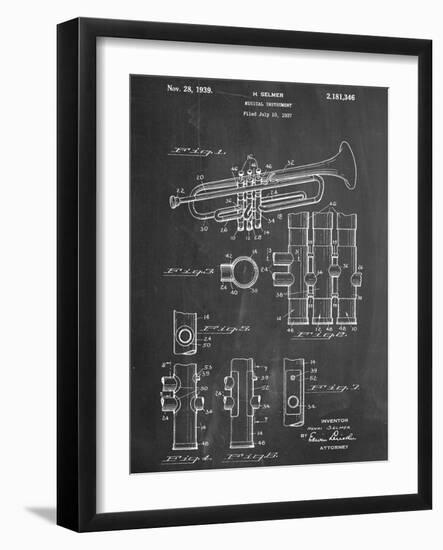 Trumpet Instrument Patent-null-Framed Art Print