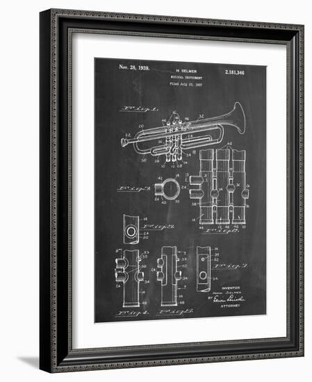 Trumpet Instrument Patent-null-Framed Art Print