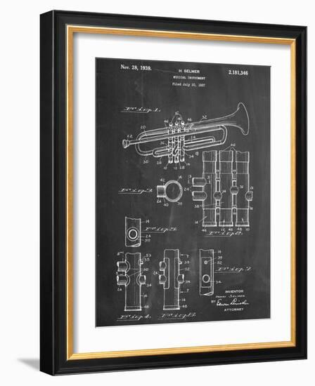 Trumpet Instrument Patent-null-Framed Art Print