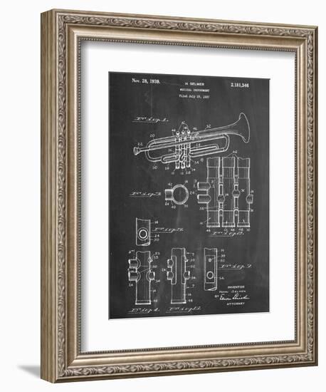 Trumpet Instrument Patent-null-Framed Art Print