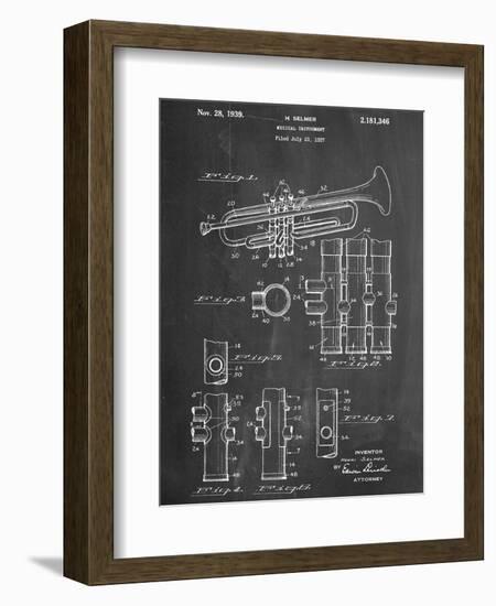 Trumpet Instrument Patent-null-Framed Art Print