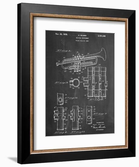 Trumpet Instrument Patent-null-Framed Art Print