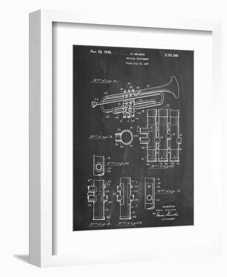 Trumpet Instrument Patent-null-Framed Art Print