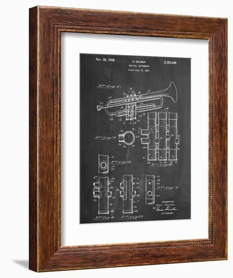 Trumpet Instrument Patent-null-Framed Premium Giclee Print