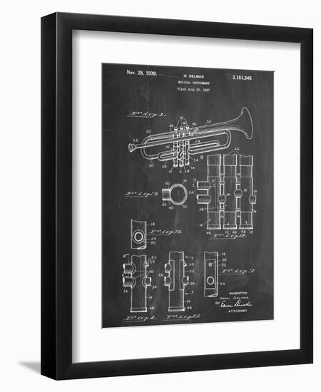 Trumpet Instrument Patent-null-Framed Premium Giclee Print