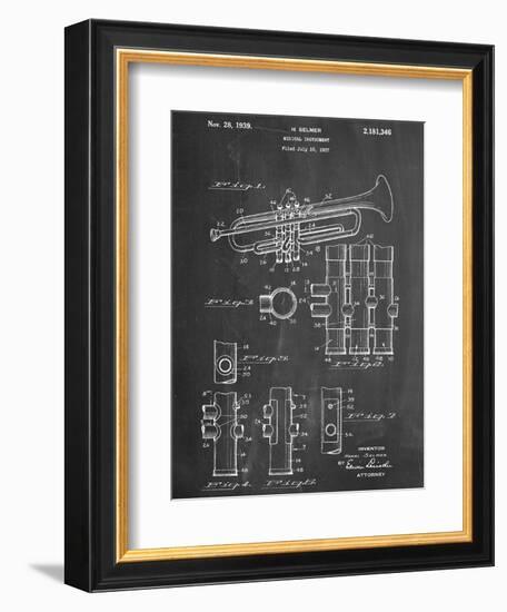 Trumpet Instrument Patent-null-Framed Premium Giclee Print