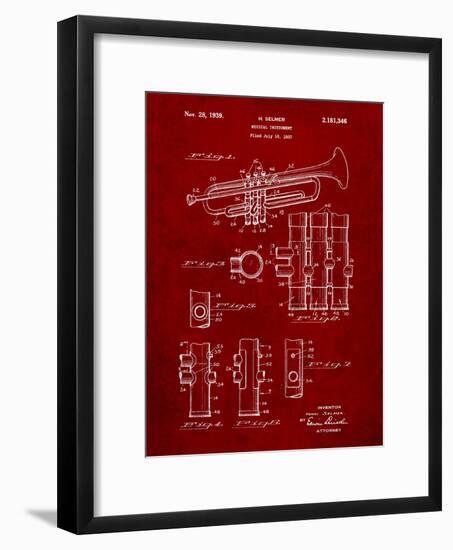 Trumpet Instrument Patent-Cole Borders-Framed Art Print